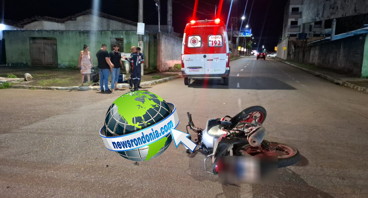 Motoboy fica ferido em forte colisão na Avenida Pinheiro Machado