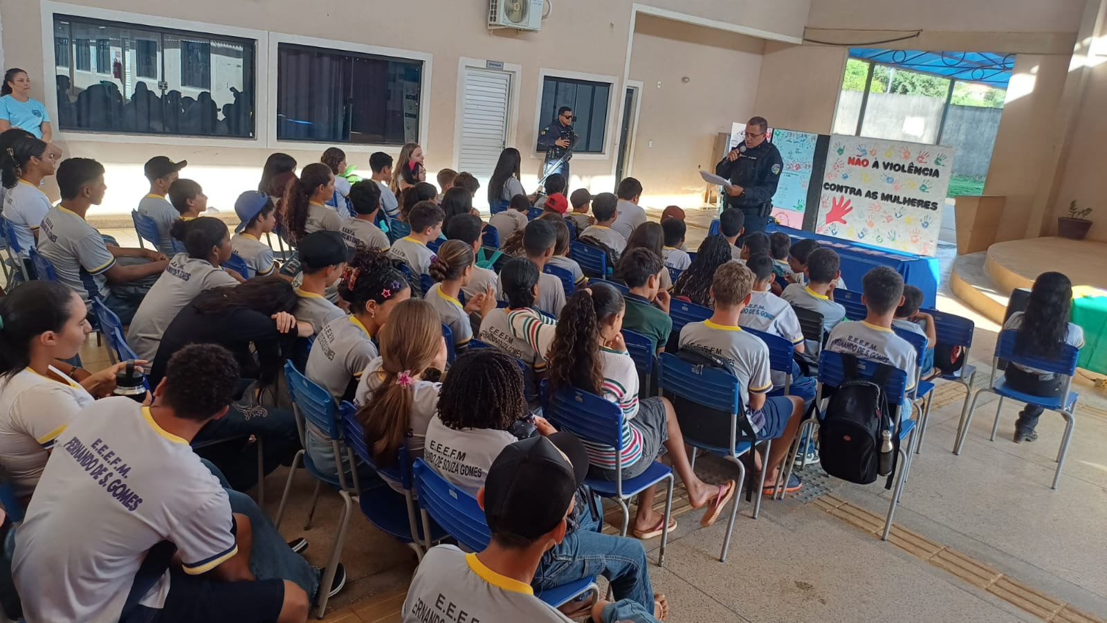 Educação que protege: 9º BPM leva prevenção às drogas e combate à violência para escola em Rio Pardo